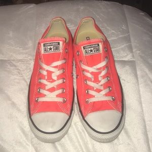Neon orange/red Converse